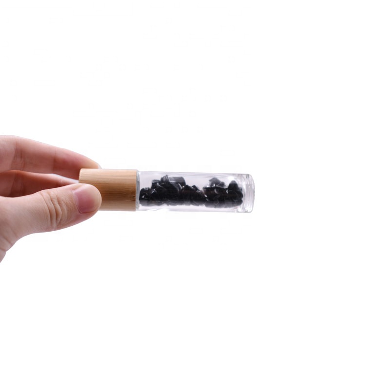 trending products fancy jade roller ball empty 10 ml glass bamboo roller bottle for perfume, essential oil