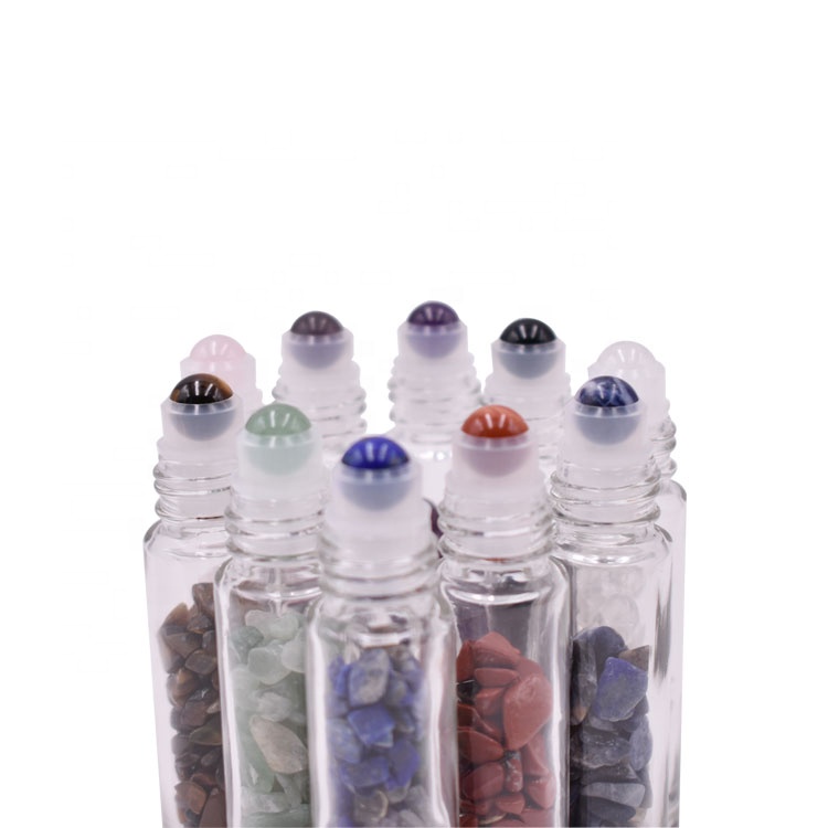 trending products luxury nature fancy jade cylinder empty perfume glass roller bottle with bamboo lid