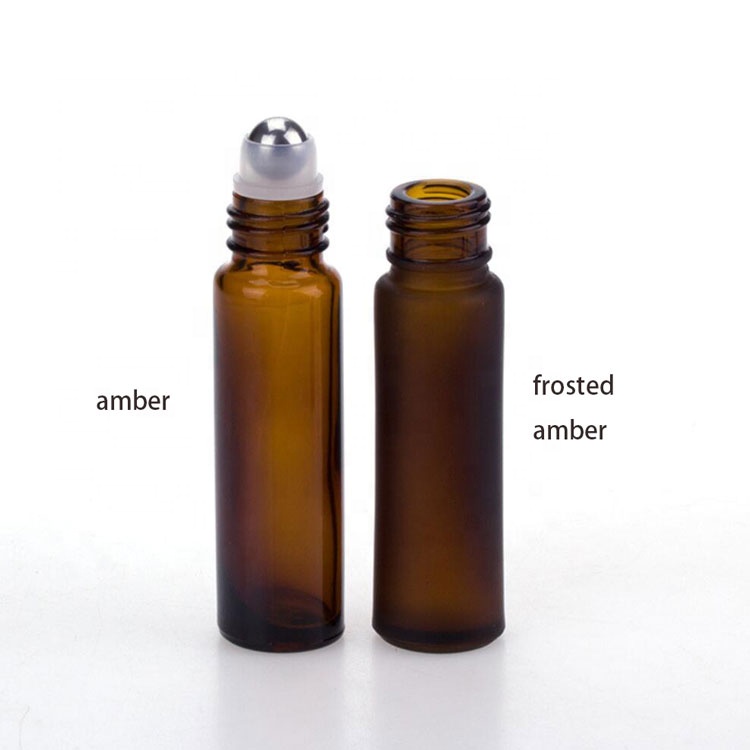 trendy products high quality strong young living essential oil bottle 10ml amber roll on bottle with stainless steel roller