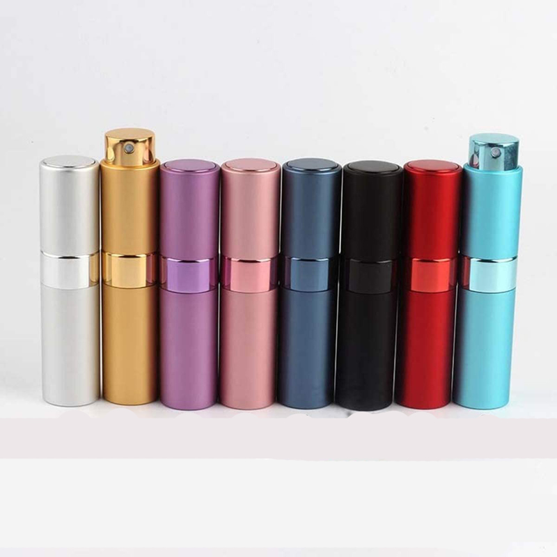 twist up perfume atomizer 8ml 10ml 15ml aluminum Travel glass spray Perfume Refillable bottles