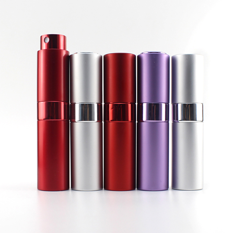 twist up perfume atomizer 8ml 10ml 15ml aluminum Travel glass spray Perfume Refillable bottles