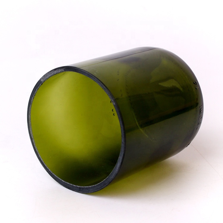 unique 300ml green glass candle jar with wooden lid for home decoration