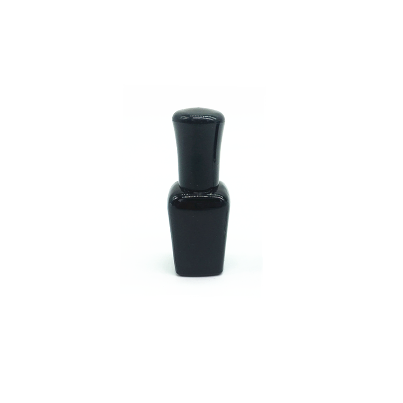 unique UV coated matte black nail polish glass bottle 15 ml square nail polish bottle with dropper brush