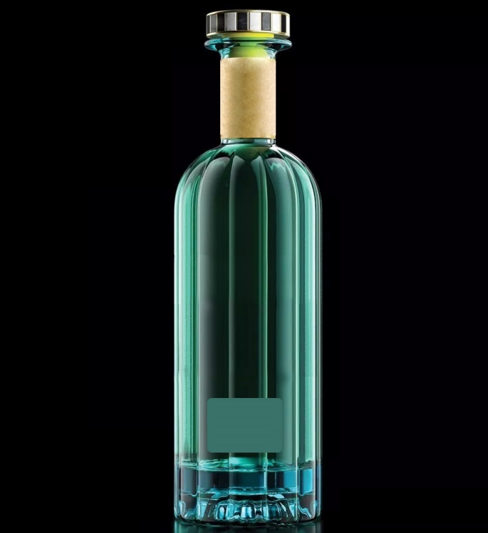 unique design light blue color vodka 700ml glass bottle with stopper