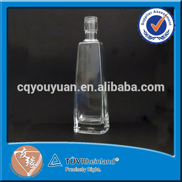 unique design light blue color vodka 700ml glass bottle with stopper