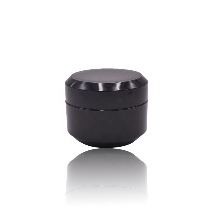 unique facial double wall PP jar black plastic cosmetic empty luxury cream jar 1oz 30g custom cream jar black