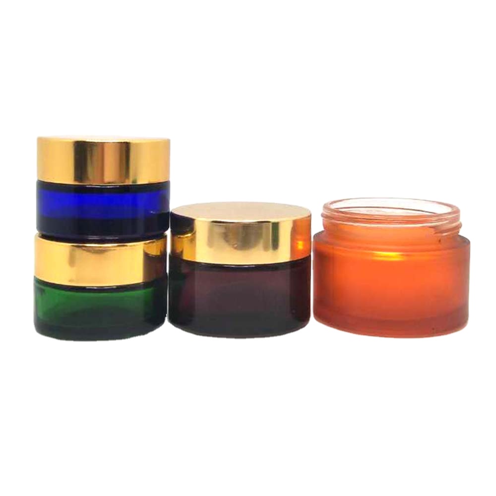 unique frosted cosmetic cream jar Cosmetic Packaging High Quality with aluminous lid