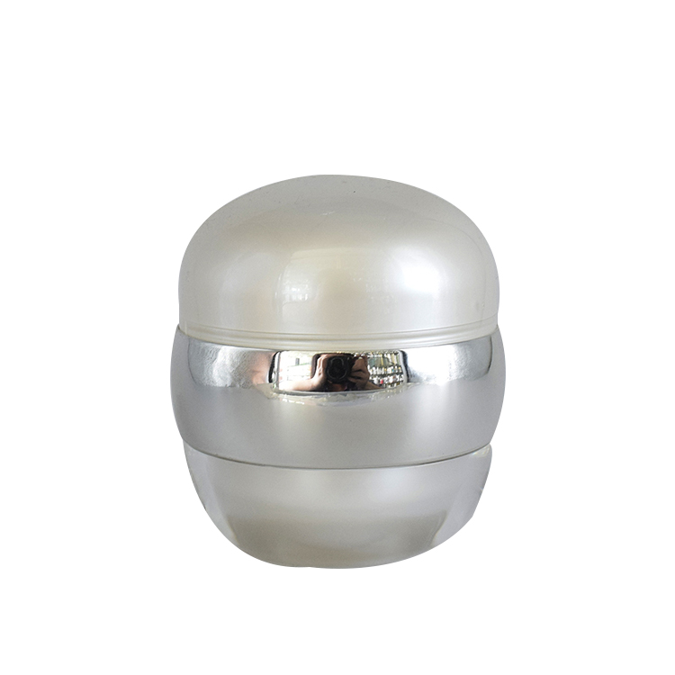 unique shape 15g 30g wholesale cosmetic pearl white  acrylic plastic cream jar container