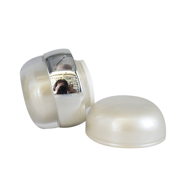 unique shape 15g 30g wholesale cosmetic pearl white acrylic plastic cream jar container