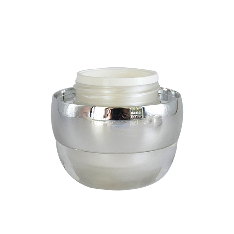 unique shape 15g 30g wholesale cosmetic pearl white acrylic plastic cream jar container