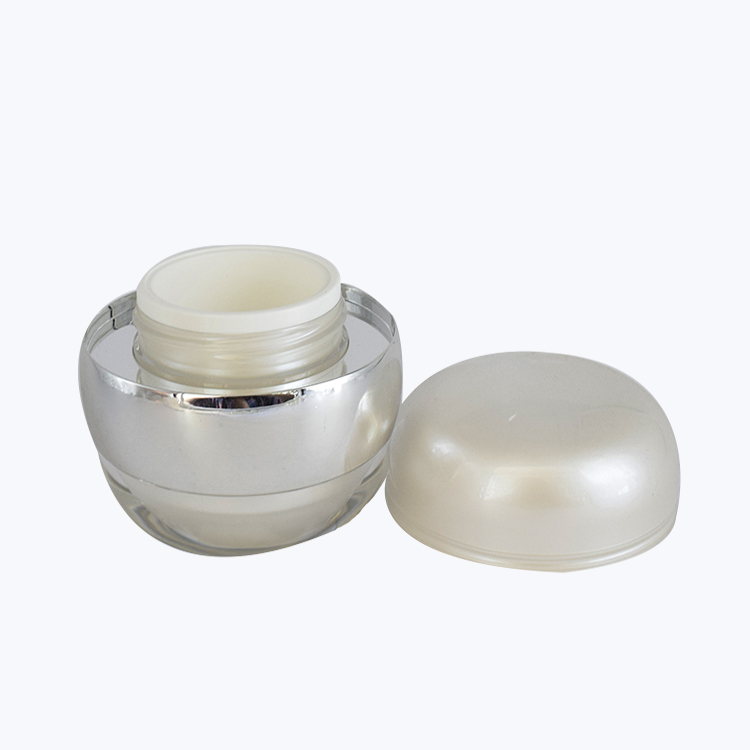 unique shape 15g 30g wholesale cosmetic pearl white acrylic plastic cream jar container