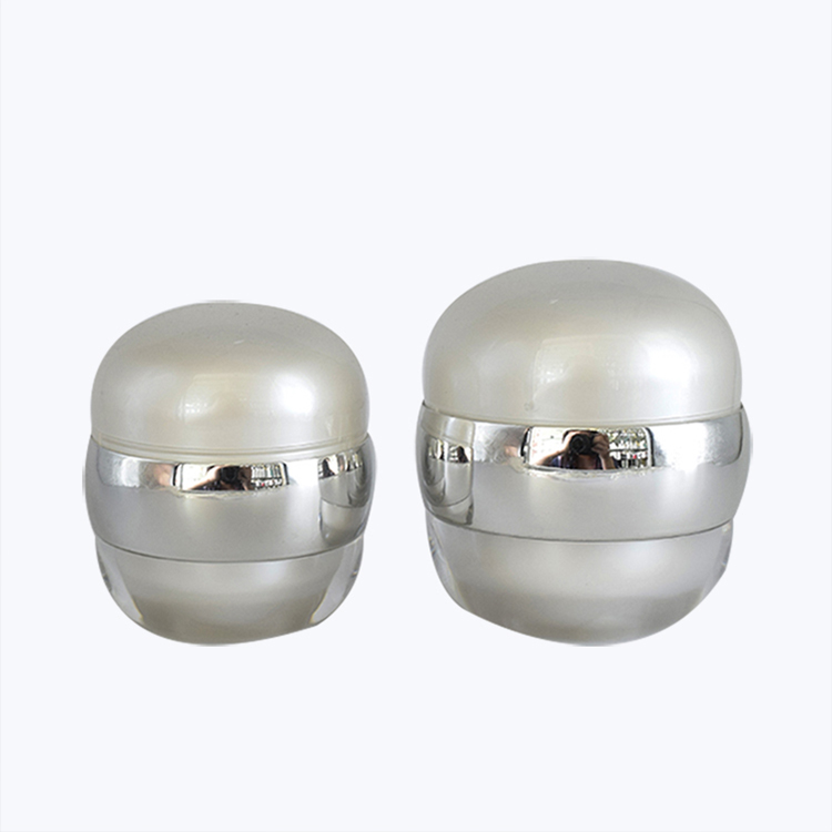 unique shape 15g 30g wholesale cosmetic pearl white acrylic plastic cream jar container