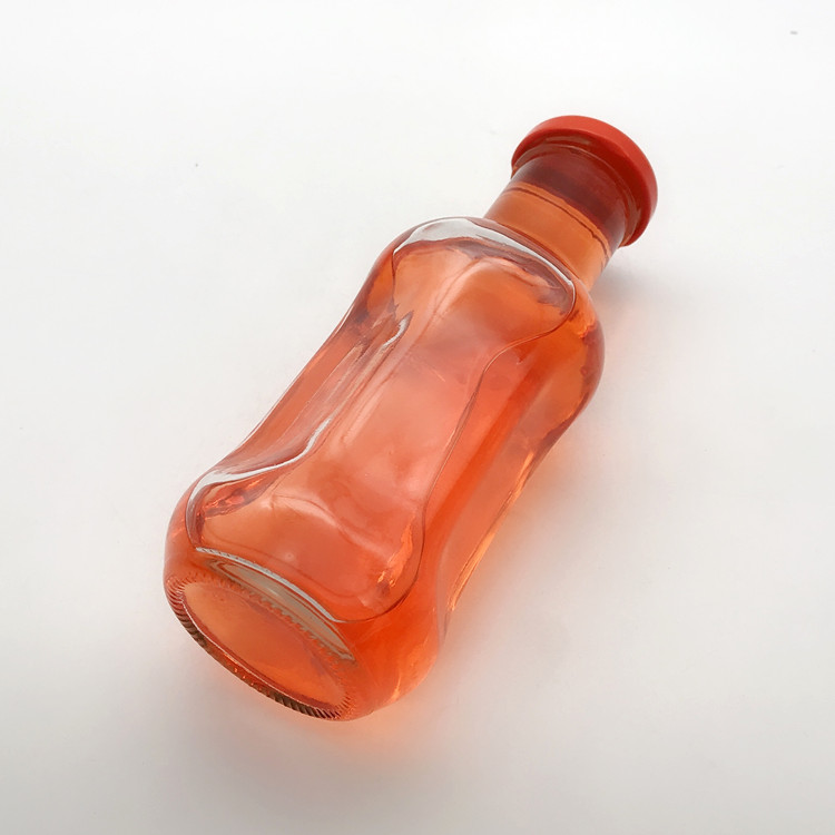 unique shape recyclable 250ml glass drinking bottle for beverage