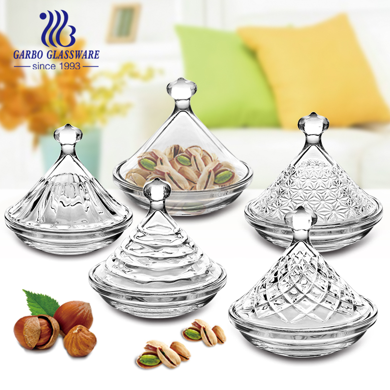 unique sugar bowl with lid, crystal glass sugar bowl, glass serving bowls with lids full decals arabic french candy jar for home