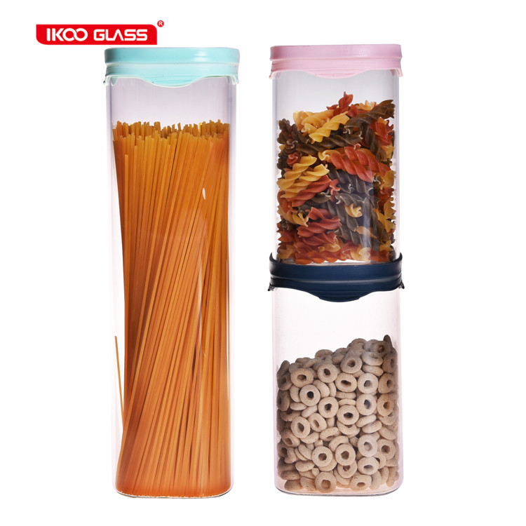 vacuum seal microwave safe round glass jar with silicon lid