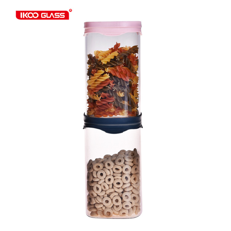 vacuum seal microwave safe round glass jar with silicon lid