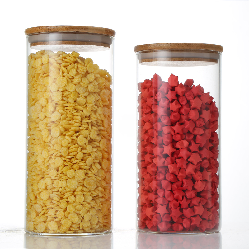 variety size borosilicate glass container on discount bamboo cover 180ml 310ml 450ml 680ml tea bottle drinks container