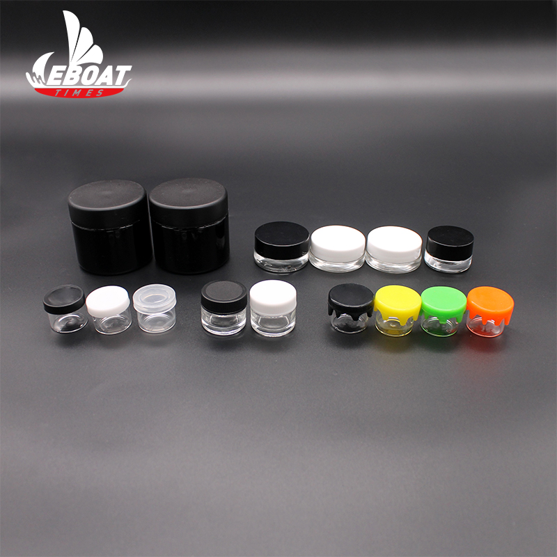 various size and colors cbd jar small size empty cbd wax glass jars in bulk