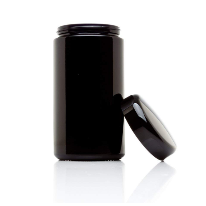 violet color Black Ultraviolet Glass Screw top Jar 50ml 100ml dark violet glass cosmetic jar for cream