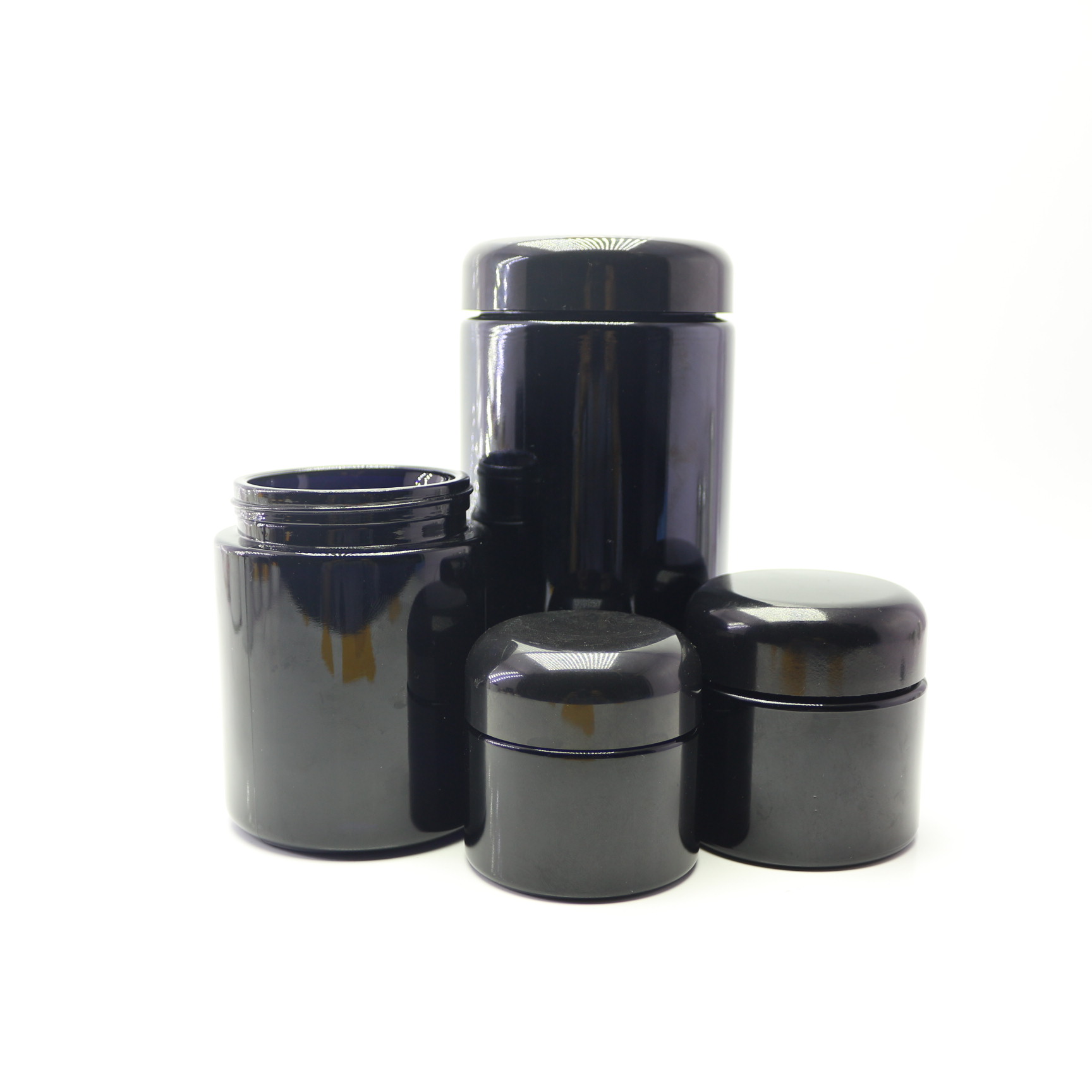 violet glass face cream jar 500ml with round cap DVJ-018C
