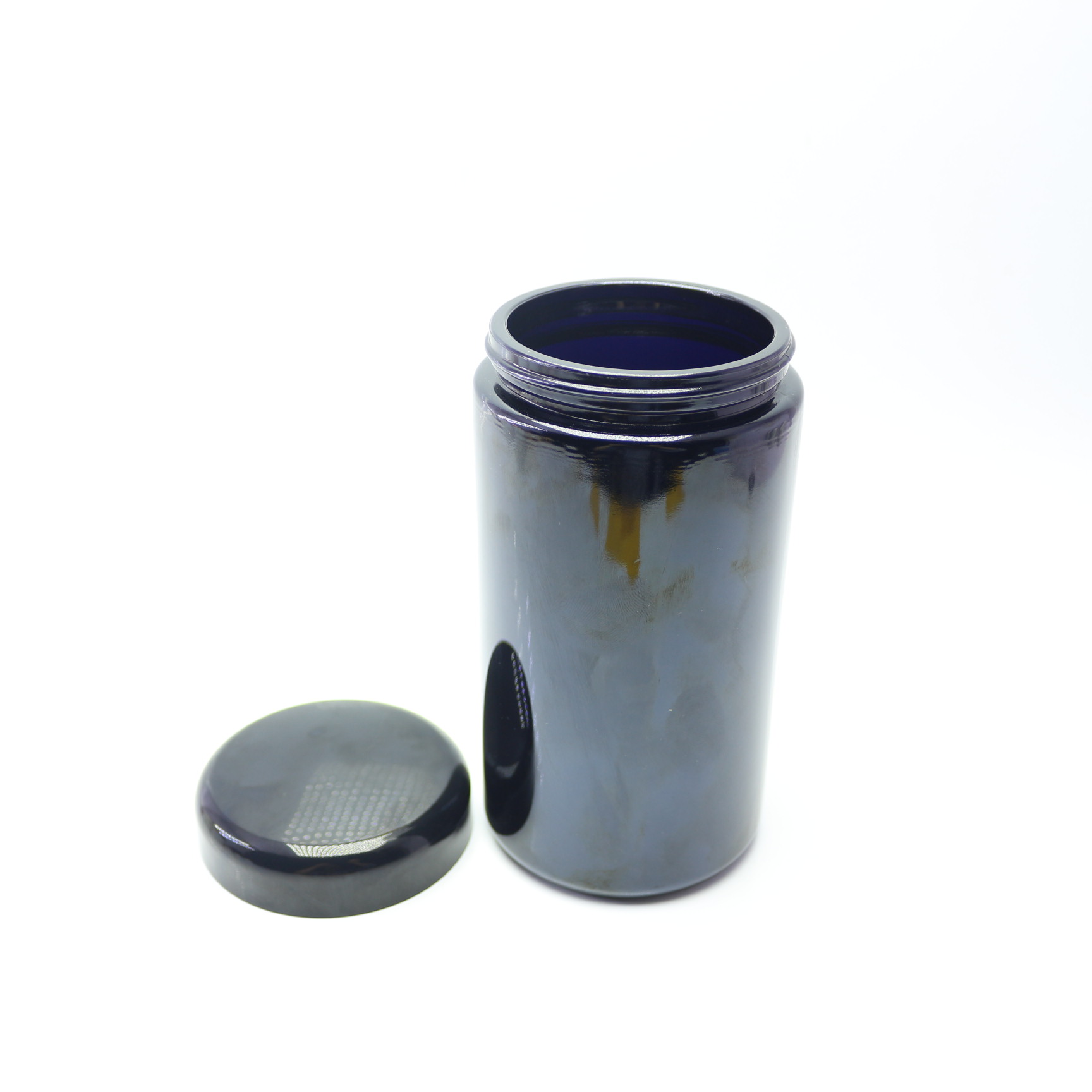 violet glass face cream jar 500ml with round cap DVJ-018C