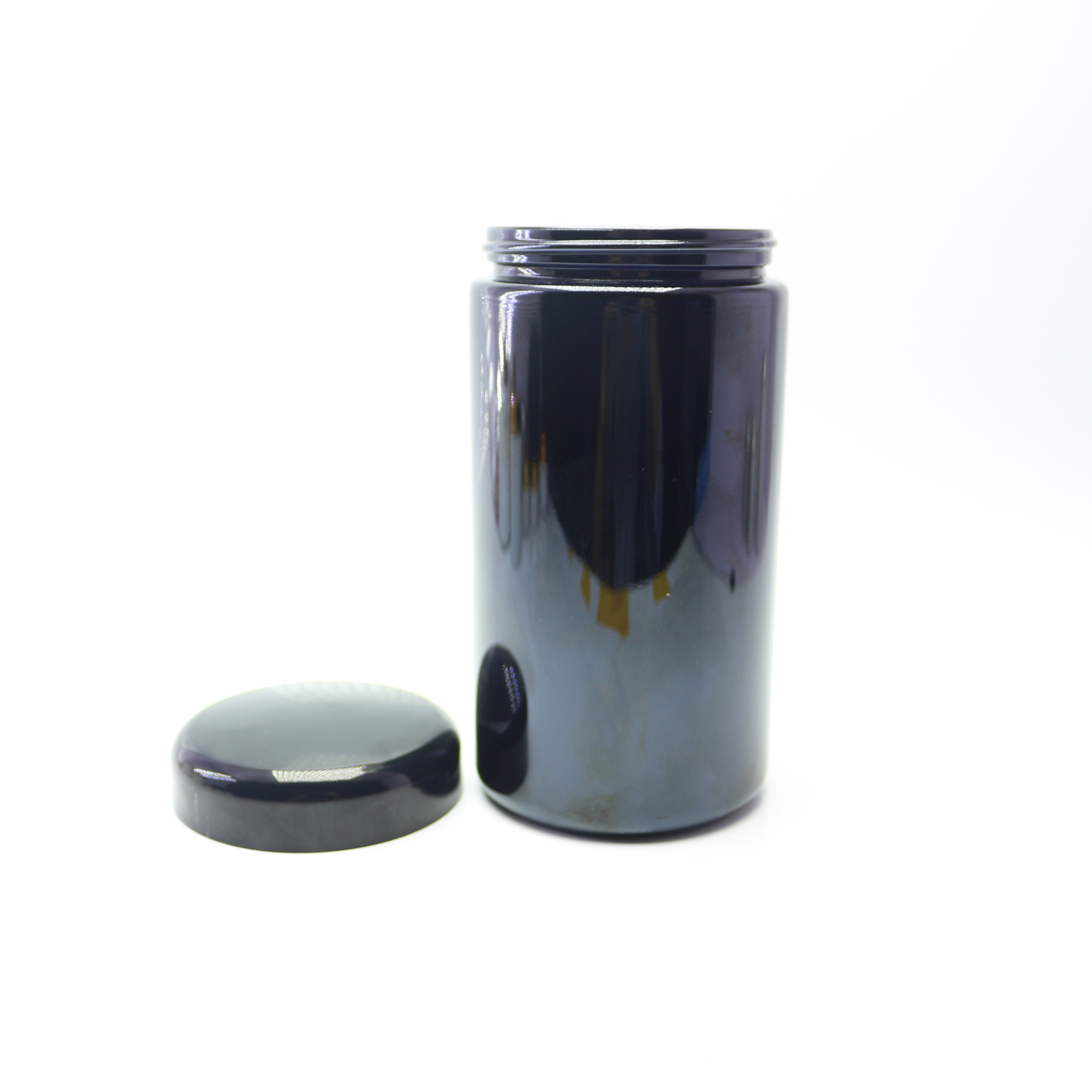 violet glass face cream jar 500ml with round cap DVJ-018C