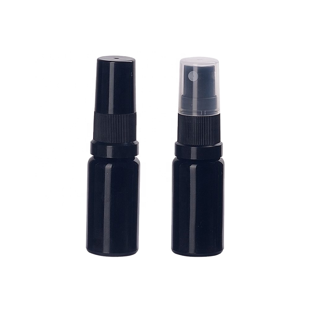 violet optical UV protection empty cosmetic spray bottle 10 ml black spray bottle 10ml black glass bottle
