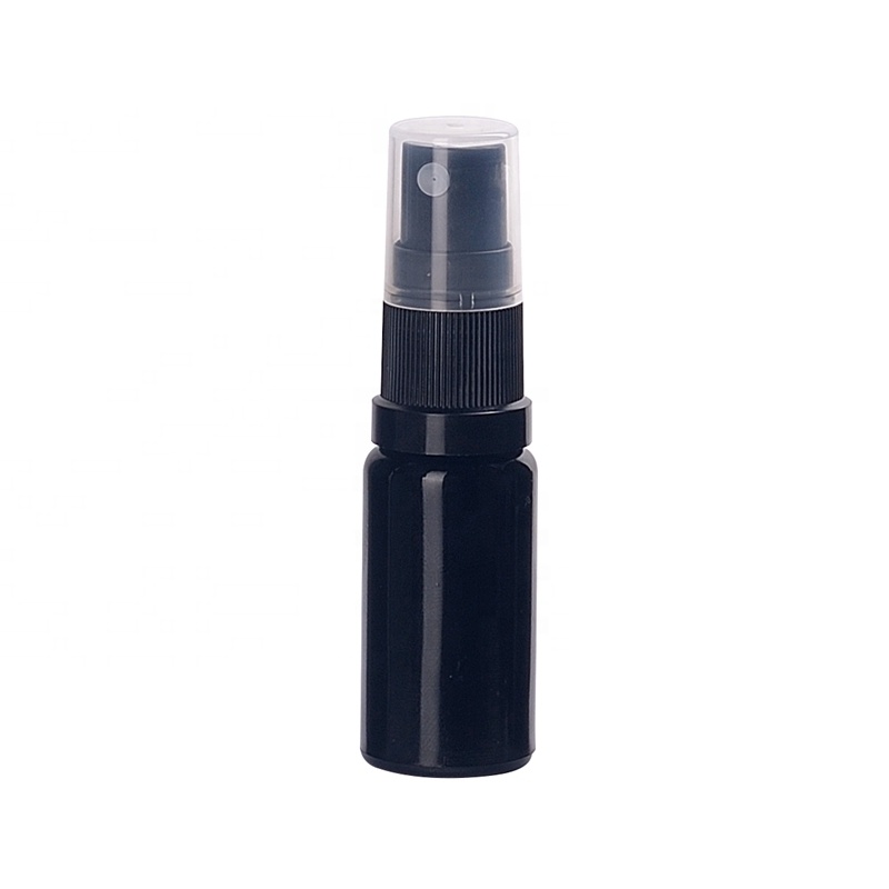 violet optical UV protection empty cosmetic spray bottle 10 ml black spray bottle 10ml black glass bottle