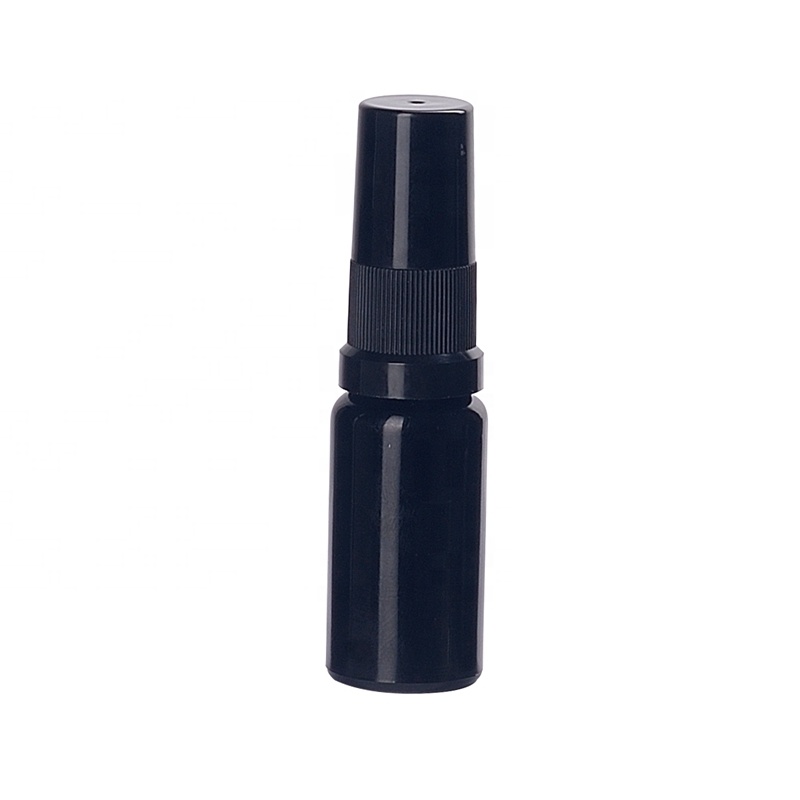 violet optical UV protection empty cosmetic spray bottle 10 ml black spray bottle 10ml black glass bottle