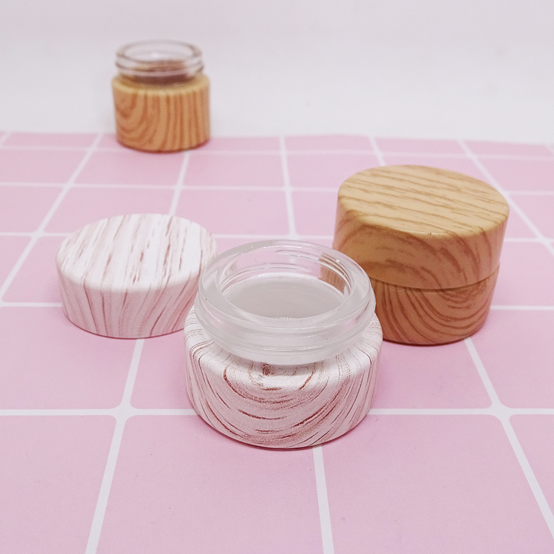 water transfer printing lip balm 5g customized glass cosmetic jar