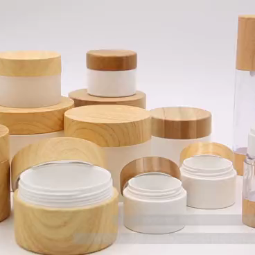 watermark bamboo cover 10/20/30/50/100/150/250g double PP cream bottle