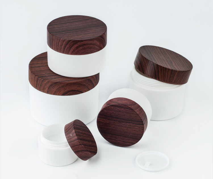 watermark bamboo cover 10/20/30/50/100/150/250g double PP cream bottle