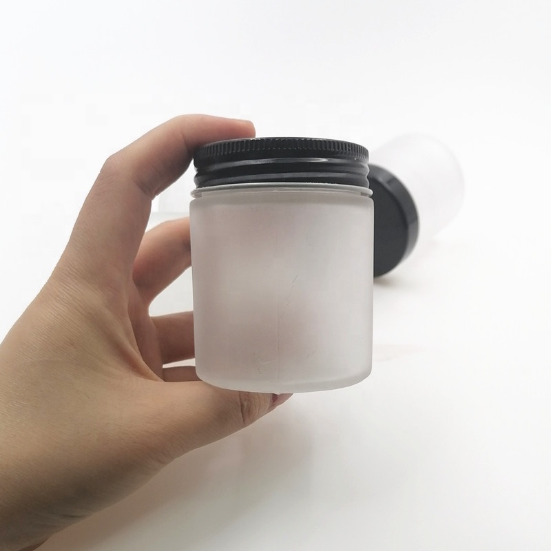 weeds herbs 120ml face mist matte skin cream bottle 60ml frost glass jar black white smooth plastic screw silver aluminum lid