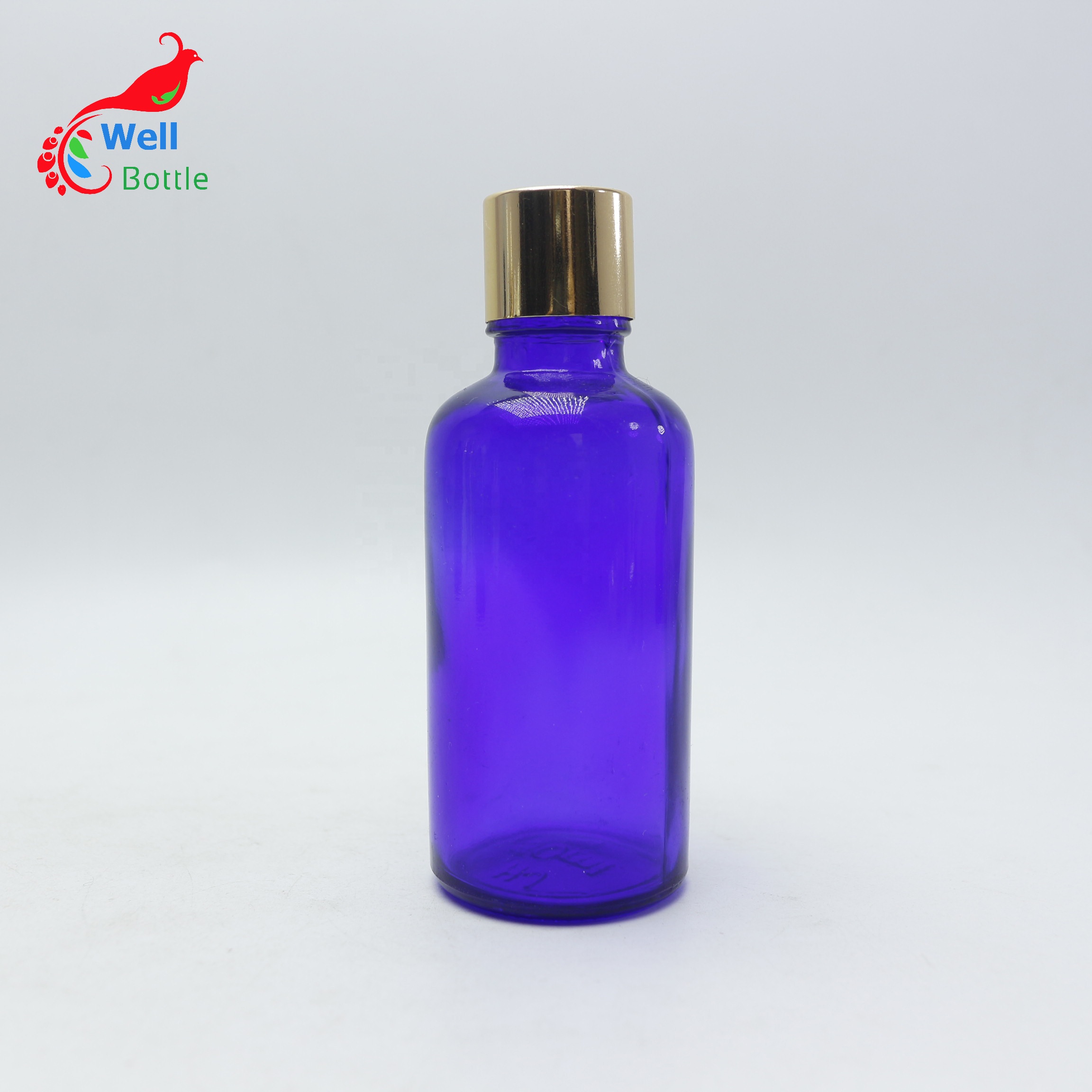 wellbottle 10ml argan blue glass dropper oil bottles with bamboo cap wholesale R45e