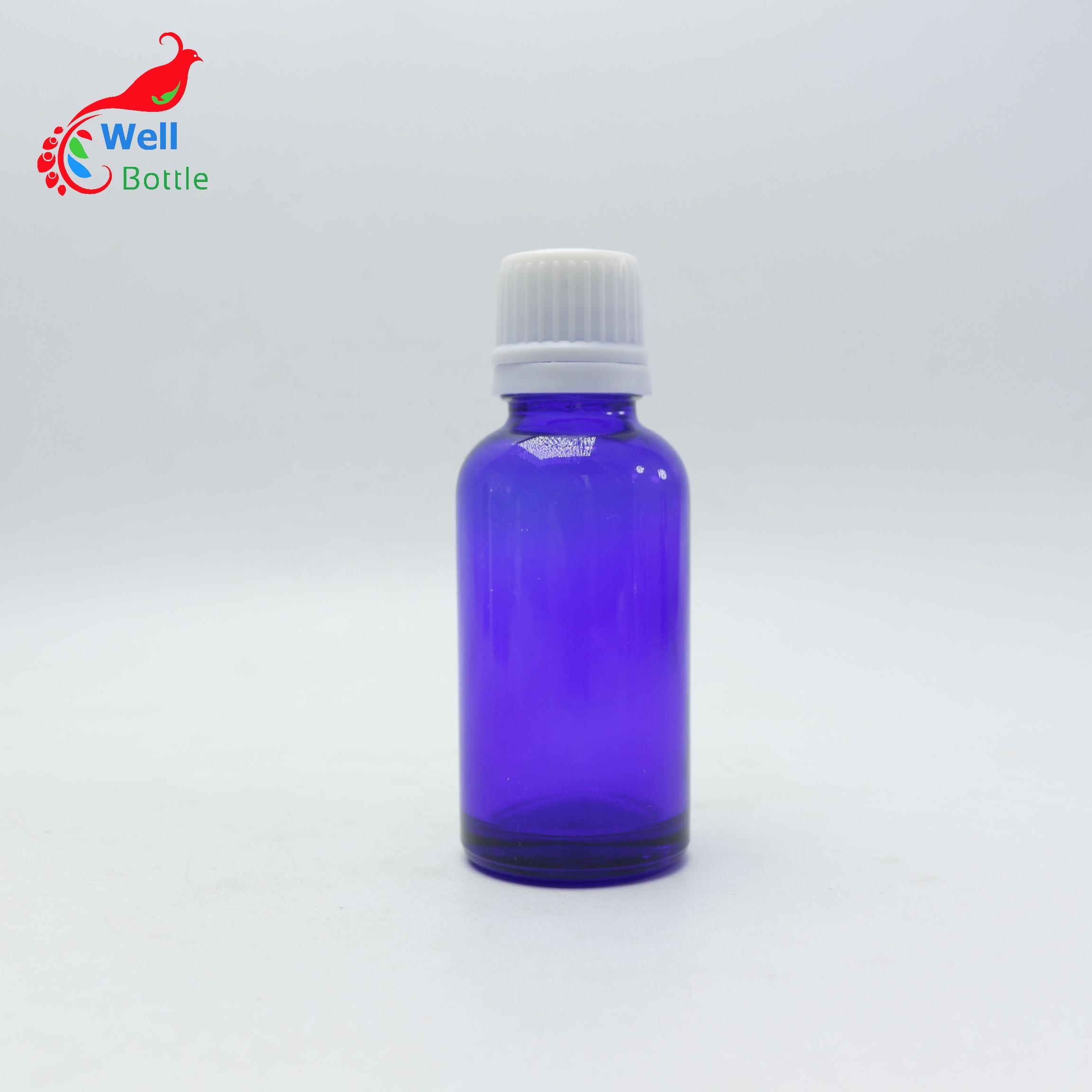 wellbottle 10ml argan blue glass dropper oil bottles with bamboo cap wholesale R45e