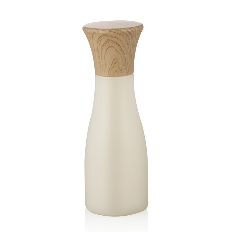 wheat color professional design 30ml 100ml empty cosmetic packaging lotion bottle with water transfer printing ABS lid
