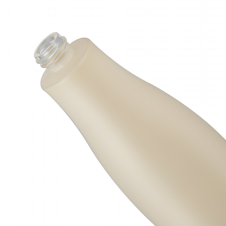 wheat color professional design 30ml 100ml empty cosmetic packaging lotion bottle with water transfer printing ABS lid