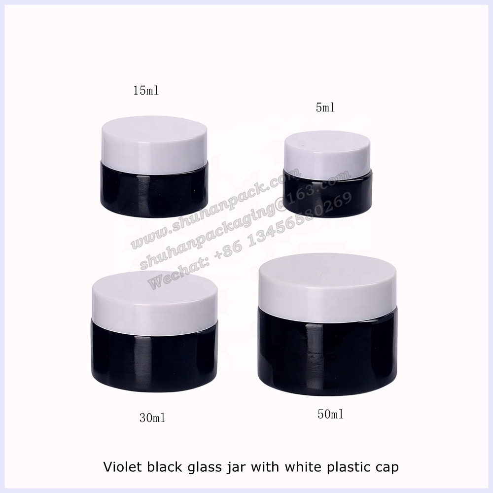 white and black cap empty cosmetic cream jars 5g 15g 30g 50g bamboo wood grain cap lids for 5ml 15ml 30ml 50ml violet glass jars