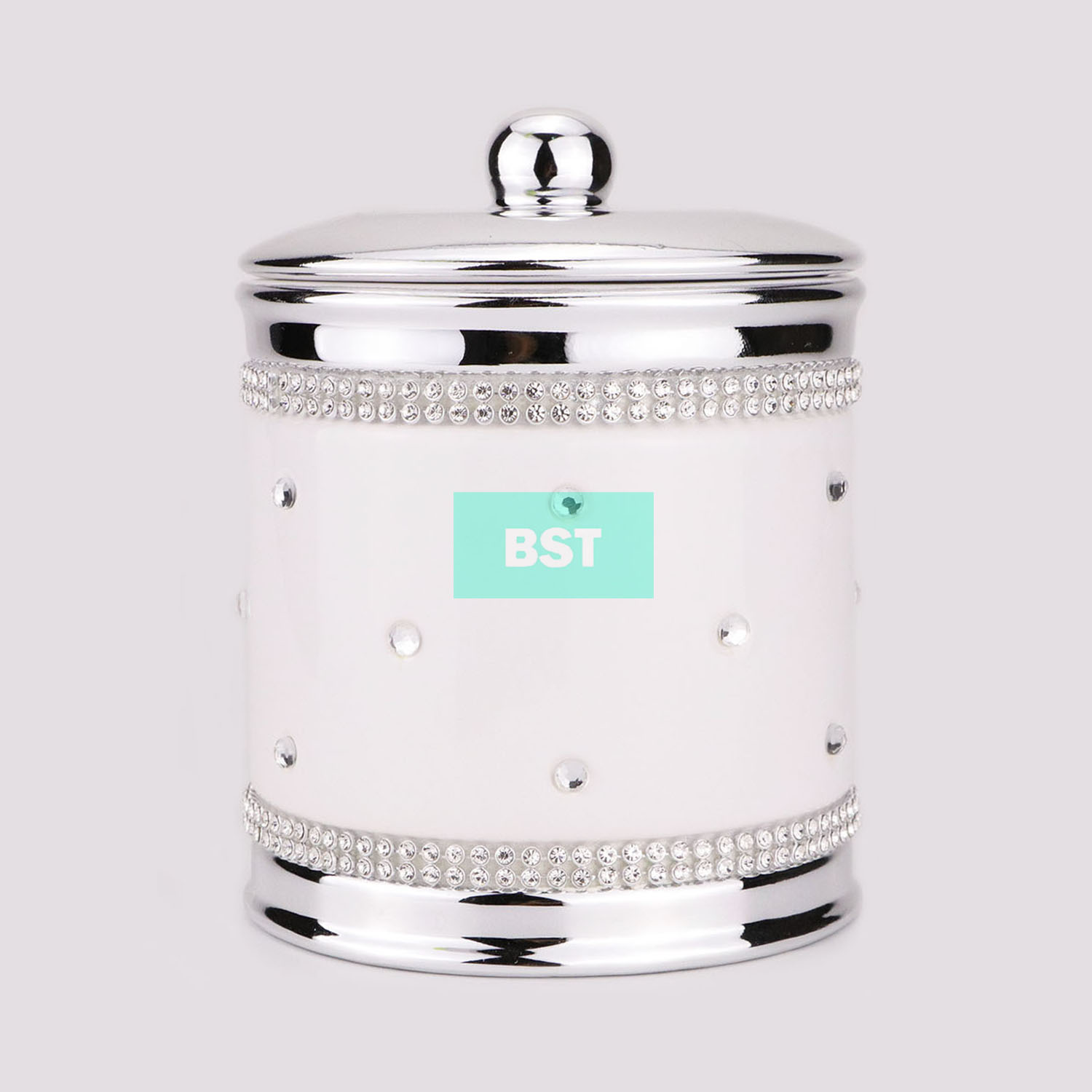 white ceramic with fake diamond ceramic storage container set