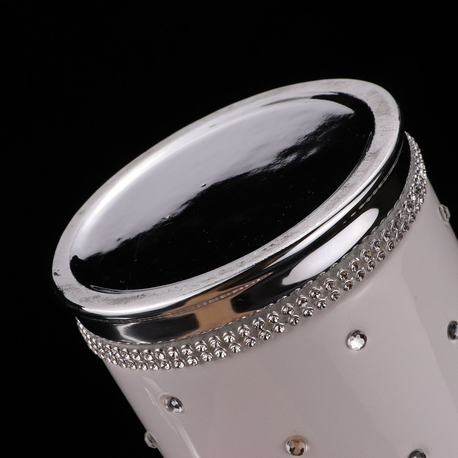 white ceramic with fake diamond ceramic storage container set