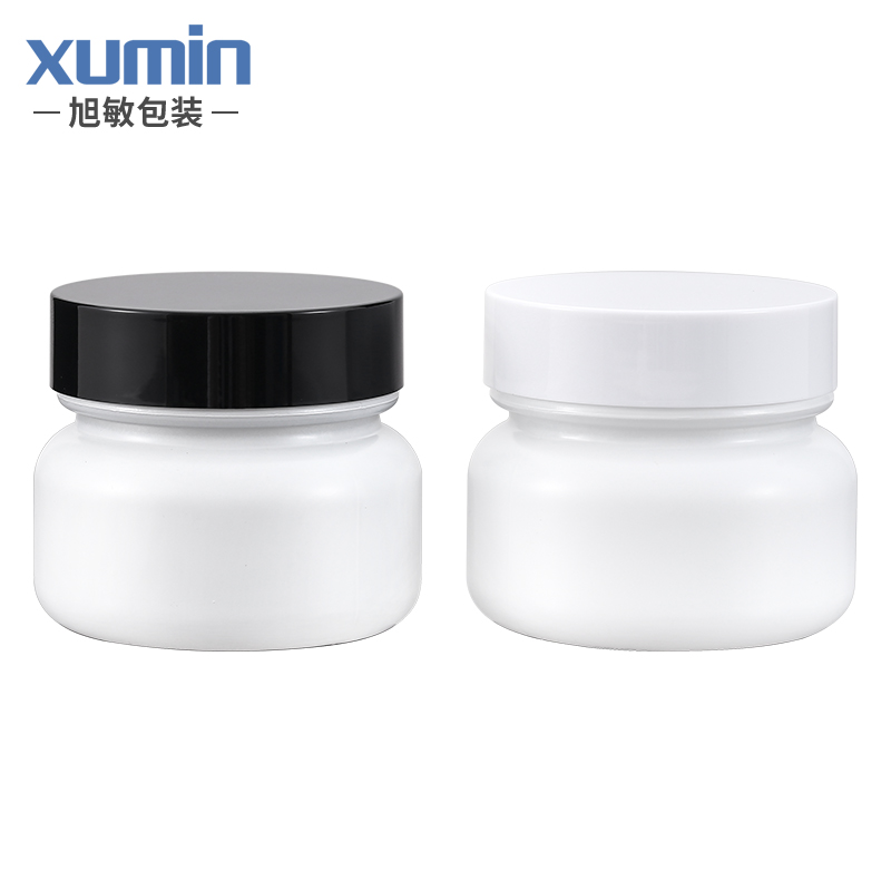 white cosmetic 50ml glass jar packaging white cream jar with cosmetic jar