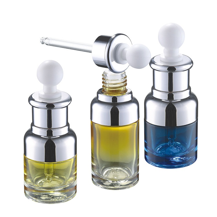 white cosmetic eye luxury clear empty essential oil packaging 30 ml glass dropper bottle