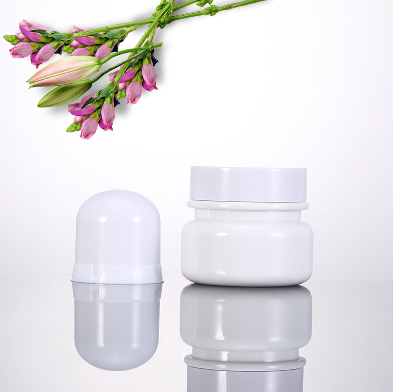 white cosmetic jars plastic jar cosmetic face cream packaging jar