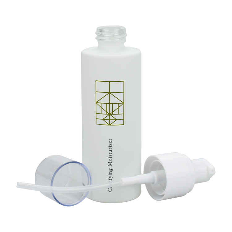 white cosmetic package 30ml 60ml 80ml 100ml 120ml glass makeup cleanser foundation bottle with plastic lotion pump