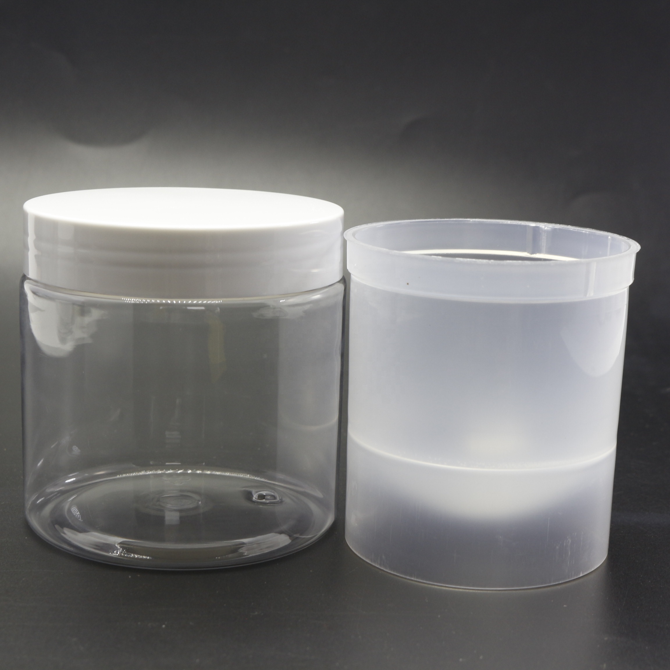 white double wall plastic inner liner cosmetic jar PL-426K