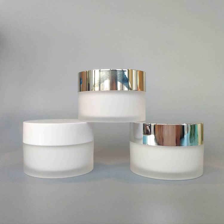 white frosted acrylic cream cosmetics jar 10g 15g 20g 30g 50g 100g