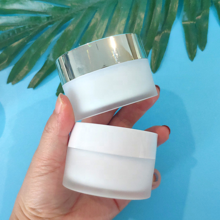 white frosted acrylic cream cosmetics jar 10g 15g 20g 30g 50g 100g