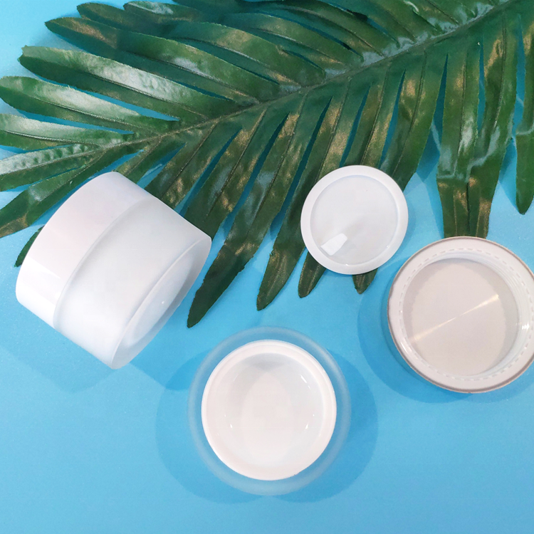 white frosted acrylic cream cosmetics jar 10g 15g 20g 30g 50g 100g