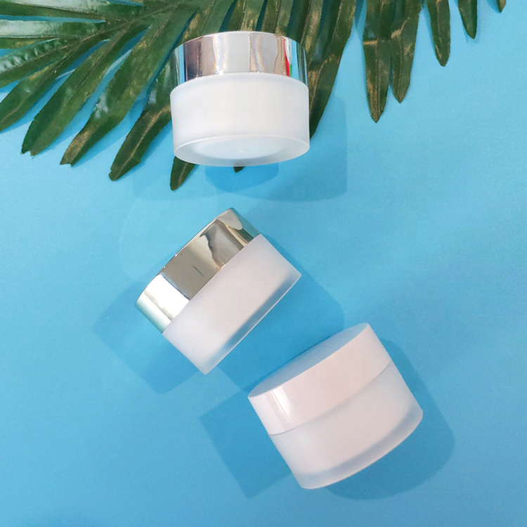 white frosted acrylic cream cosmetics jar 10g 15g 20g 30g 50g 100g