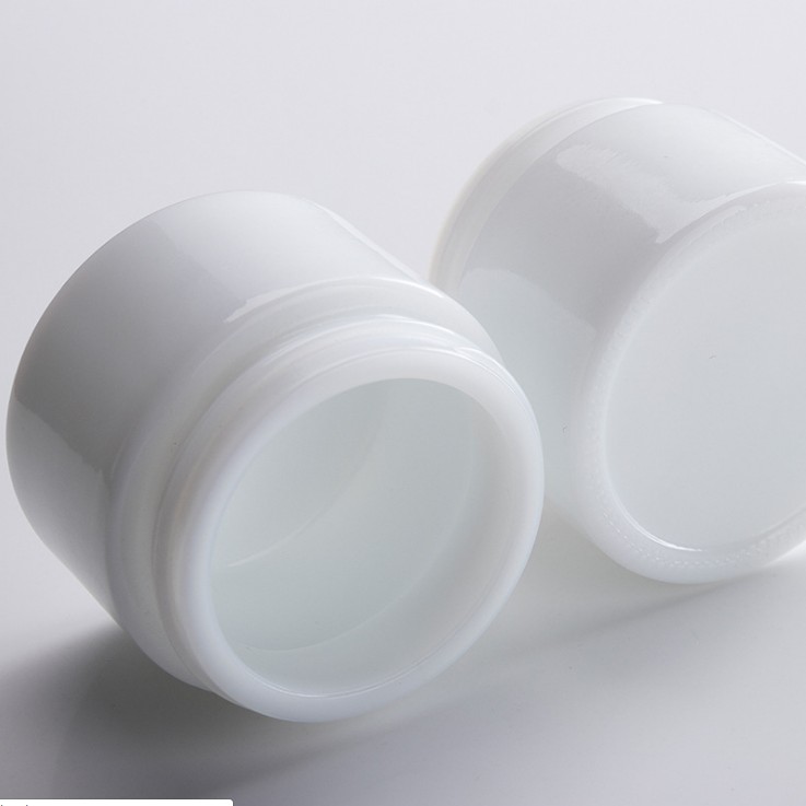 white glass porcelain cosmetic containers and packaging bottle glass cream jars 7g 15g 30ml 50ml 60ml 100ml 1oz 2oz jar